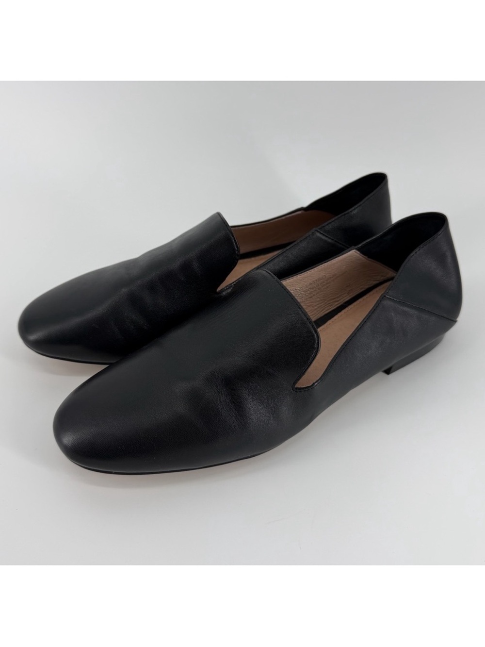 Halogen Black Soft Leather Flexible Loafer Flats, Women's 8